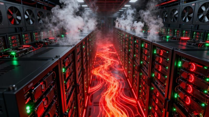 Thousands of GPUs generate enormous heat