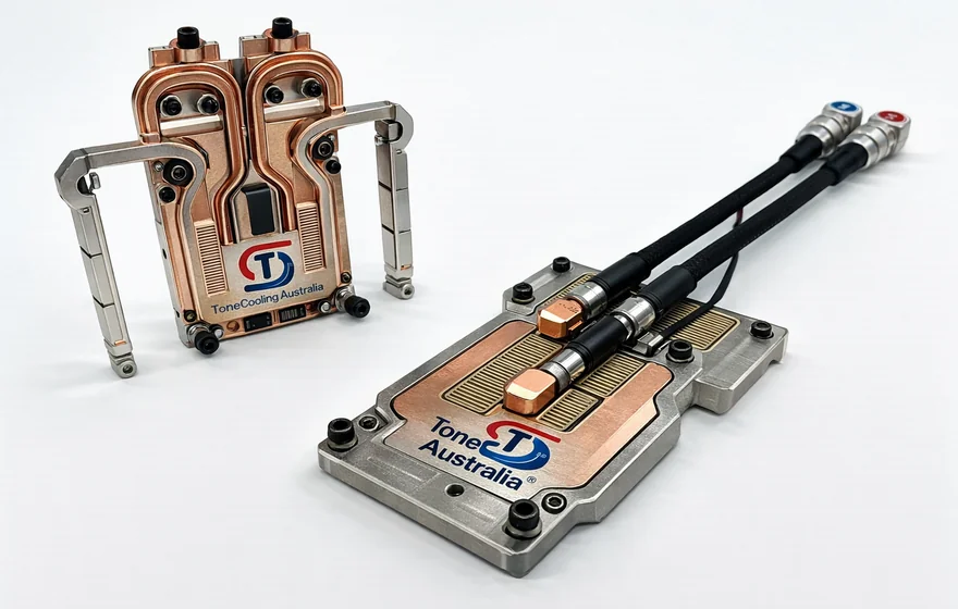 NVIDIA GB300 Grace Blackwell direct-to-die liquid cold plate pair, ToneCooling production QA batch