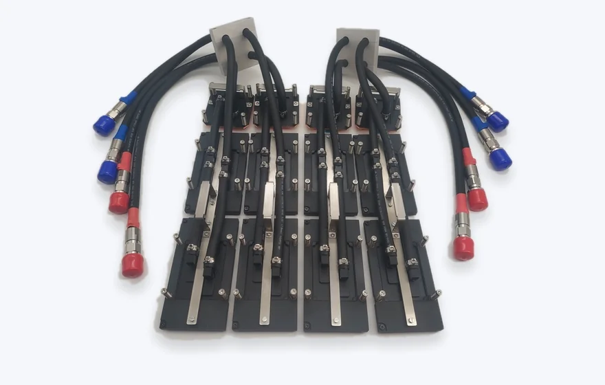 NVIDIA H200 rack-level liquid cooling kit: 8 GPU + 4 switch cold plates, 6.18 kW total dissipation